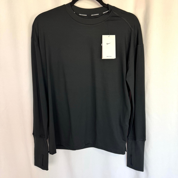 Nike Women’s Crew Neck Long Sleeve Quick Dry Active Jersey Shirt Black Medium - Picture 12 of 12